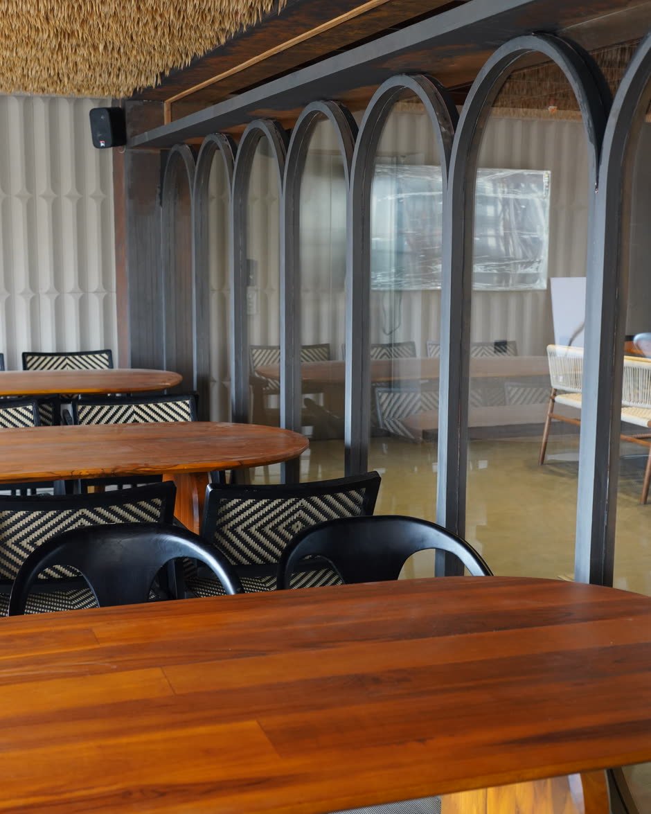 Dining and bar seating at Naughty Kodi, Khajaguda